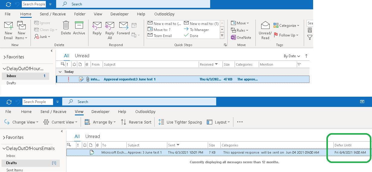 DelayOutOfHoursEmails Flow testing pictire 1