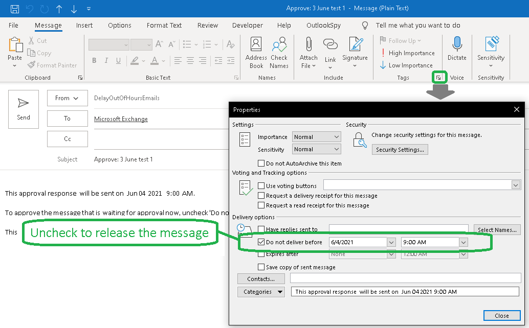 DelayOutOfHoursEmails Flow testing pictire 2