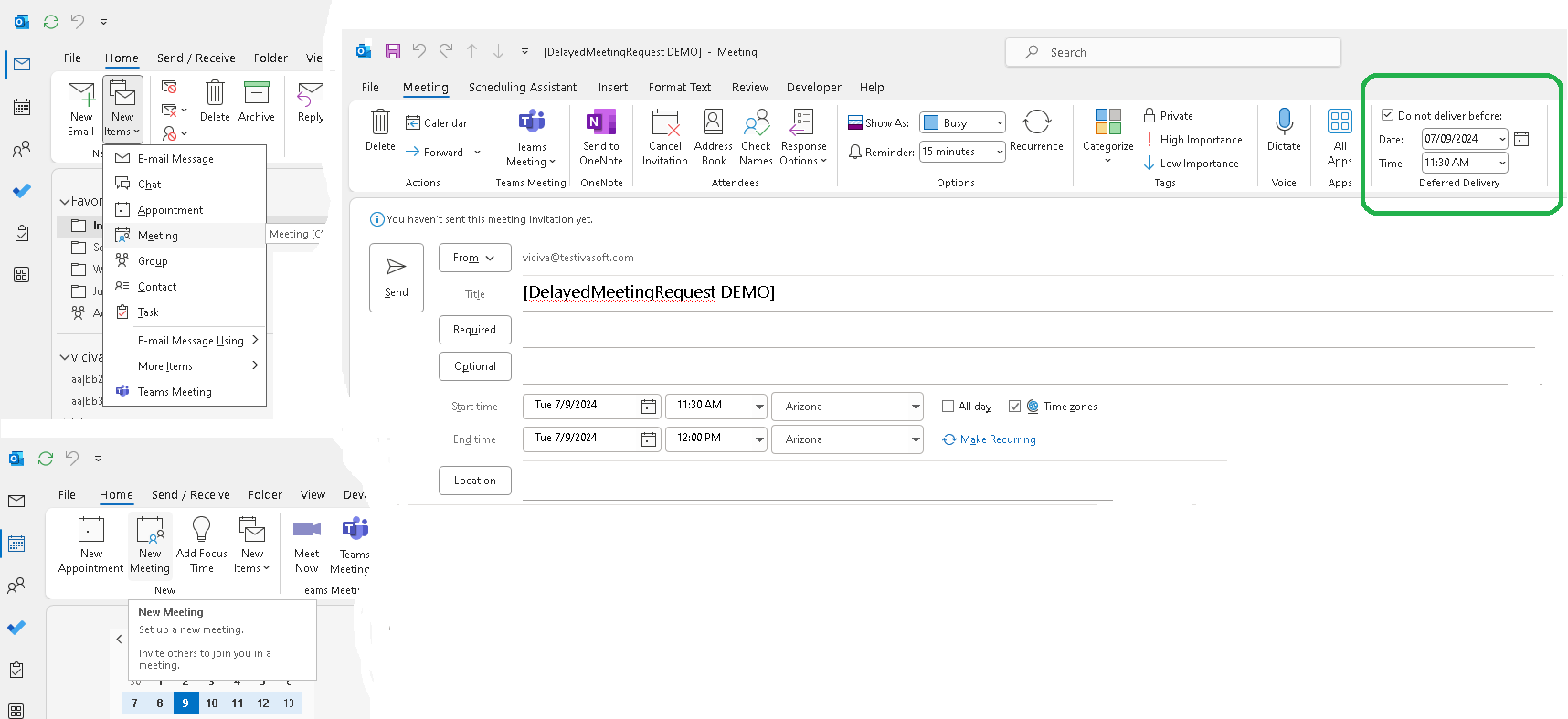 DelayedMeetingRequest addin testing picture 1