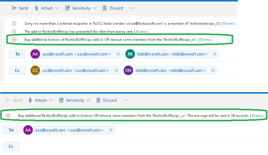 RestrictExtRecips add-in demo version Picture 2